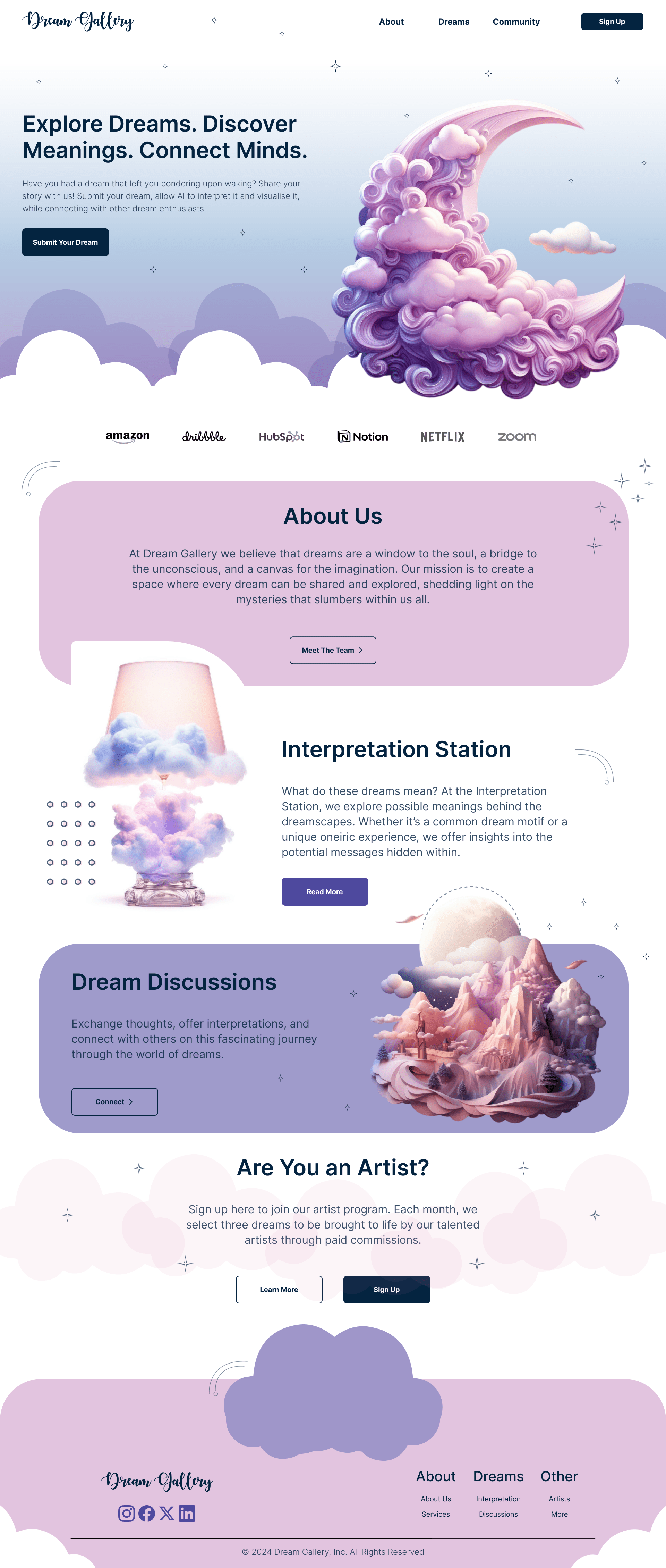 Dream Gallery - Web Design